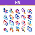 Hr Human Resources Isometric Icons Set Vector Royalty Free Stock Photo