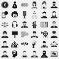 Hr icons set, simple style Royalty Free Stock Photo