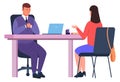 Hr interview with job seeker. Professional recruitment meeting Royalty Free Stock Photo