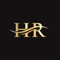 HR logo design. Initial HR letter logo design Royalty Free Stock Photo
