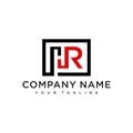 HR logo initial letter design template vector