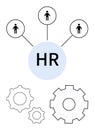 HR Management with Team Connection and Workflow Mechanism Representation Royalty Free Stock Photo