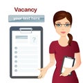 HR manager hires a worker for the vacancy, Staff recruitment