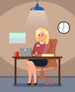 HR Manager in Private Office Vector illustration Royalty Free Stock Photo