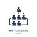 hr planning icon. Trendy flat vector hr planning icon on white b