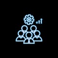 hr policies line icon in neon style. One of HR collection icon can be used for UI, UX