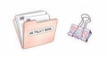 HR policy book and binder with binder clip Royalty Free Stock Photo