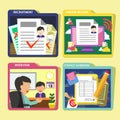 HR recruitment process icons set in flat design Royalty Free Stock Photo