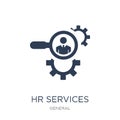 hr services icon. Trendy flat vector hr services icon on white b