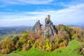 Hrad Trosky in sunny autumn day, Czechia