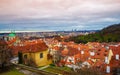 Hradcany Castle district Prague city panorama at twilight Czech Republic Royalty Free Stock Photo