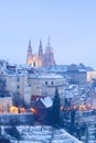 Hradcany castle in winter Royalty Free Stock Photo