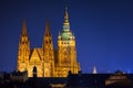 Hradcany with Prague castle during twilight Royalty Free Stock Photo