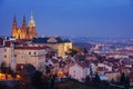 Hradcany with Prague castle during twilight Royalty Free Stock Photo