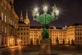 Hradcany square. Night. Lamp Royalty Free Stock Photo