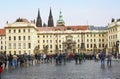 Prague, Czech Republic, Hradcany square. The Central gate of the Hradcany Castle.