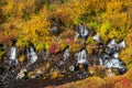 Hraunfossar waterfall in Iceland. Autumn Royalty Free Stock Photo