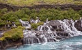 Hraunfossar, waterfalls in western Iceland