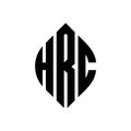 HRC circle letter logo design with circle and ellipse shape. HRC ellipse letters with typographic style. The three initials form a Royalty Free Stock Photo