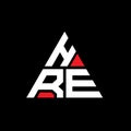 HRE triangle letter logo design with triangle shape. HRE triangle logo design monogram. HRE triangle vector logo template with red Royalty Free Stock Photo