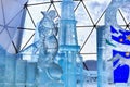 HREBIENOK, SLOVAKIA - JANUARY 07, 2015: Ice sculptures in the Hrebienok Tatras House. Hrebienok is a popular ski and hiking