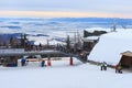 HREBIENOK, SLOVAKIA - JANUARY 07, 2015: View of the center of Hrebienok village. Is the small ski and hiking resort in the High