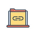 Color illustration icon for Href, link and chain Royalty Free Stock Photo