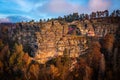 Hrensko, Czech Republic - Aerial view of Pravcicka Brana (Pravcicka Gate) in Bohemian Switzerland National Park