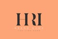 HRI abstract letter logo design Royalty Free Stock Photo