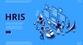 Hris isometric landing page. Human resources tech