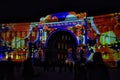 Hristmas colorful light show at the Palace Square