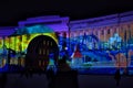 Hristmas colorful light show at the Palace Square