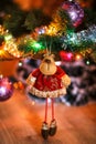 ÃÂ¡hristmas deer stuffed toy on Christmas tree.