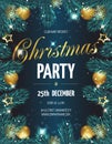 ÃÂ¡hristmas party poster with fir branches. Royalty Free Stock Photo