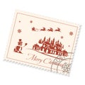 ÃÂ¡hristmas postage stamp on a white background Royalty Free Stock Photo