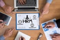HRM Human Resource Management Strategy Planning Working HRM man Royalty Free Stock Photo
