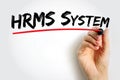 HRMS Human Resource Management System - suite of software applications used to manage human resources and related processes, Royalty Free Stock Photo