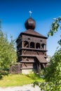 Hronsek in Slovakia. Old wooden belfry Royalty Free Stock Photo