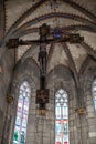 Cross with Jesus in the Basilica Minor of Saint Benedict in Hronsky Benadik, Slovakia