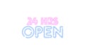 24 hrs Open neon sign. Royalty Free Stock Photo