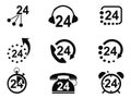 24-hrs service icons Royalty Free Stock Photo