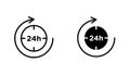 24 Hrs vecor icon set Royalty Free Stock Photo