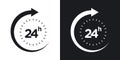 24 Hrs vecor icon set Royalty Free Stock Photo