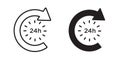 24 Hrs vecor icon set Royalty Free Stock Photo