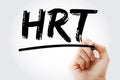 HRT - Hormone Replacement Therapy acronym with marker, health concept background