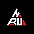 HRU triangle letter logo design with triangle shape. HRU triangle logo design monogram. HRU triangle vector logo template with red Royalty Free Stock Photo