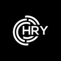 HRY letter logo design on black background. HRY creative initials letter logo concept. HRY letter design Royalty Free Stock Photo