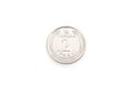 2 hryvnia coin close-up on a white isolated background. Ukrainian coins