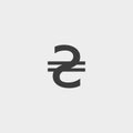 Hryvnia icon in a flat design in black color. Vector illustration eps10 Royalty Free Stock Photo
