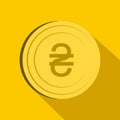 Hryvnia sign icon, flat style Royalty Free Stock Photo